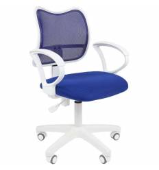 Кресло CHAIRMAN 450 LT WHITE/BLUE для оператора, белый пластик, сетка/ткань, цвет синий