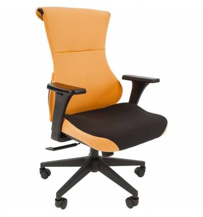 Кресло CHAIRMAN GAME 10/ORANGE для руководителя (геймерское), ткань, цвет оранжевый/черный