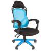 Кресло CHAIRMAN GAME 12/BLUE для руководителя (геймерское), сетка/ткань, цвет голубой/черный