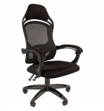 Кресло CHAIRMAN GAME 12/BLACK для руководителя (геймерское), сетка/ткань, цвет черный