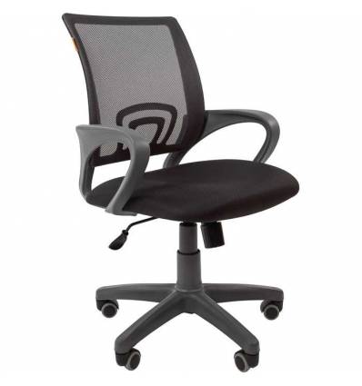 Кресло CHAIRMAN 696 GREY/GREY для оператора, серый пластик, сетка/ткань, цвет серый/черный