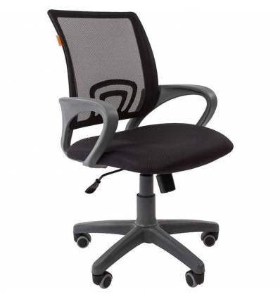 Кресло CHAIRMAN 696 GREY/BLACK для оператора, серый пластик, сетка/ткань, цвет черный