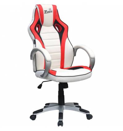 Кресло Trident GK-0202 White and Red для руководителя, экокожа, цвет белый/красный
