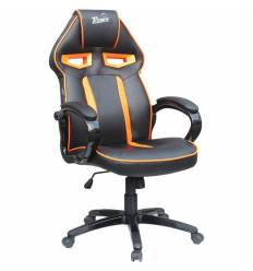 Кресло Trident GK-0303 Orange and Black для руководителя, экокожа, цвет черный/оранжевый