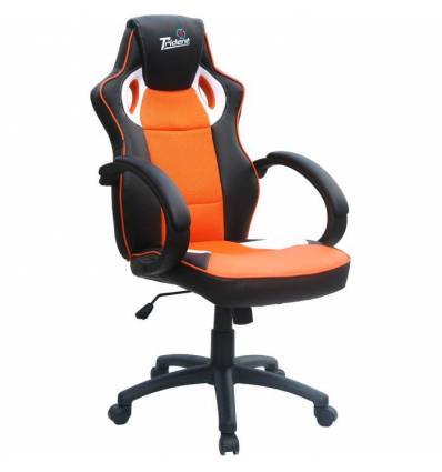 Кресло Trident GK-0808 Black and Orange для руководителя, экокожа/ткань, цвет черный/оранжевый
