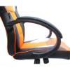 Кресло Trident GK-0808 Black and Orange для руководителя, экокожа/ткань, цвет черный/оранжевый фото 5