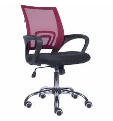 Кресло EVERPROF EP-696 Mesh Red для оператора, сетка/ткань, цвет бордовый/черный