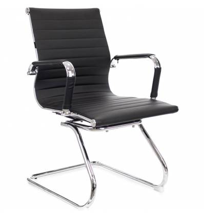 Кресло EVERPROF LEO CF PU Black для посетителя, экокожа, цвет черный