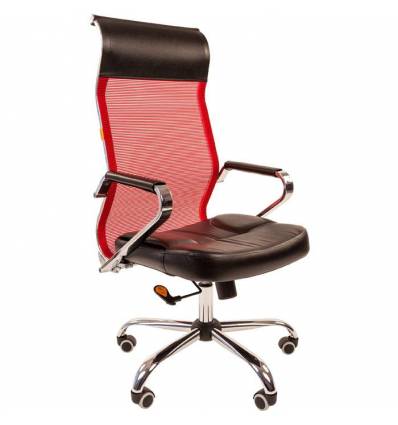 Кресло CHAIRMAN 700/RED сетка для руководителя, сетка/экокожа, цвет красный/черный