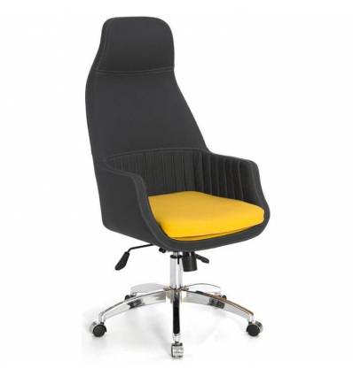 Кресло Officio Авенсис АВ-01 для руководителя, экокожа, цвет желтый/черный