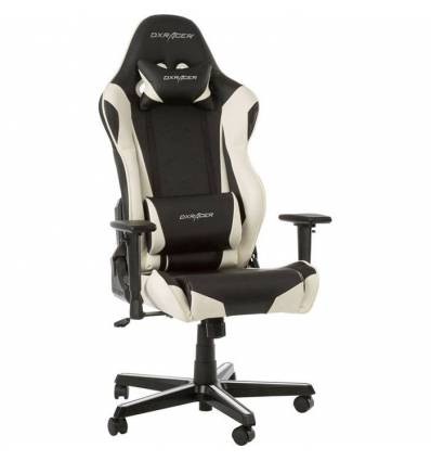 Кресло DXRacer OH/RZ0/NW Racing Series, компьютерное, экокожа, цвет черный/белый