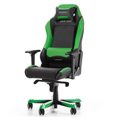 Кресло DXRacer OH/IS11/NE Iron Series, компьютерное, экокожа, цвет черный/зеленый