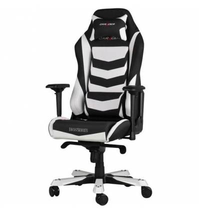 Кресло DXRacer OH/IS166/NW Iron Series, компьютерное, экокожа, цвет черный/белый