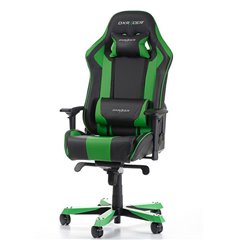 Кресло DXRacer OH/KS06/NE King Series, компьютерное, экокожа, цвет черный/зеленый