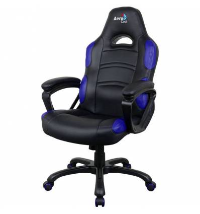 Кресло AeroCool AC80C AIR-BB, геймерское, экокожа, цвет черный/синий