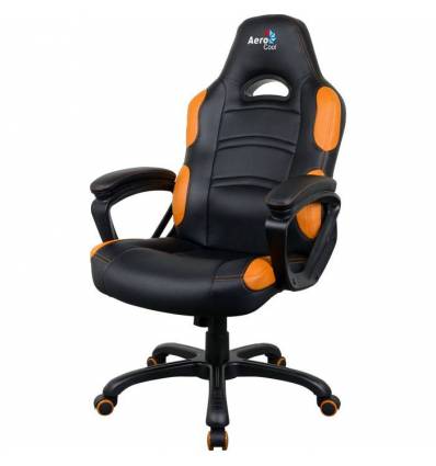 Кресло AeroCool AC80C AIR-BO, геймерское, экокожа, цвет черный/оранжевый