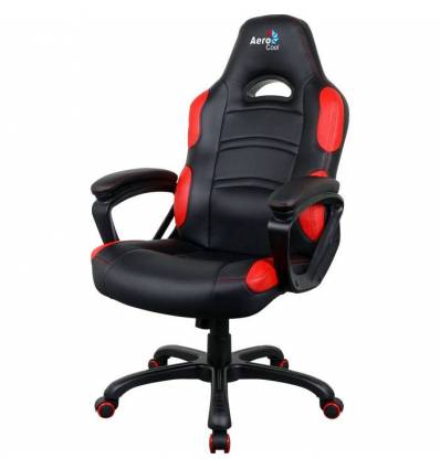 Кресло AeroCool AC80C AIR-BR, геймерское, экокожа, цвет черный/красный