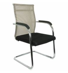 Кресло College CLG-623-C/Beige для посетителя, сетка/ткань, цвет бежевый/черный