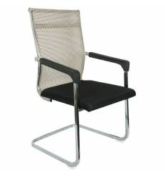 Кресло College CLG-101/Beige для посетителя, сетка/ткань, цвет бежевый/черный