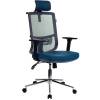 Кресло Бюрократ MC-612-H/DG/DENIM для руководителя, сетка/ткань, цвет серый/синий фото 1