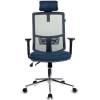 Кресло Бюрократ MC-612-H/DG/DENIM для руководителя, сетка/ткань, цвет серый/синий фото 2