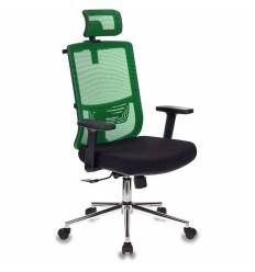 Кресло Бюрократ MC-612-H/GN/26-B01 для руководителя, сетка/ткань, цвет зеленый/черный