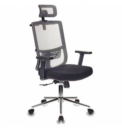 Кресло Бюрократ MC-612-H/GR/26-B01 для руководителя, сетка/ткань, цвет серый/черный