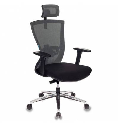 Кресло Бюрократ MC-815-H/LG/FB01 для руководителя, сетка/ткань, цвет серый/черный