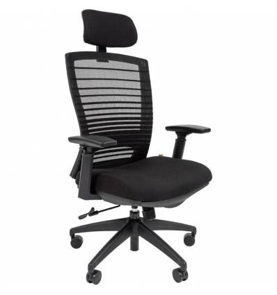 Кресло CHAIRMAN 285/Black для руководителя, сетка/ткань, цвет черный