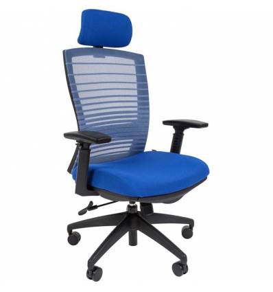 Кресло CHAIRMAN 285/Blue для руководителя, сетка/ткань, цвет синий