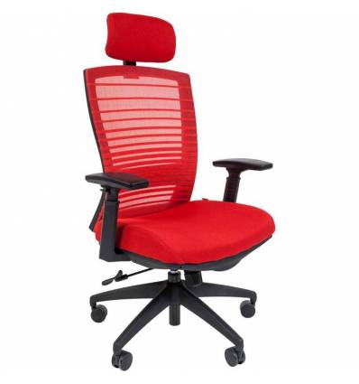 Кресло CHAIRMAN 285/Red для руководителя, сетка/ткань, цвет красный