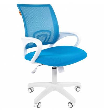 Кресло CHAIRMAN 696 WHITE/L.BLUE для оператора, белый пластик, цвет голубой