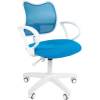 Кресло CHAIRMAN 450 LT WHITE/L.BLUE для оператора, белый пластик, сетка/ткань, цвет голубой фото 1