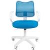 Кресло CHAIRMAN 450 LT WHITE/L.BLUE для оператора, белый пластик, сетка/ткань, цвет голубой фото 2