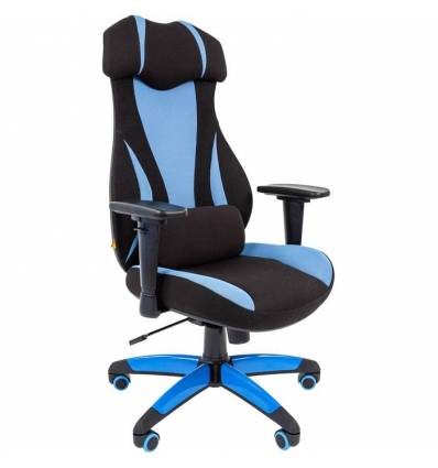 Кресло CHAIRMAN GAME 14/Blue для руководителя (геймерское), ткань, цвет голубой/черный