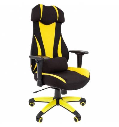 Кресло CHAIRMAN GAME 14/Yellow для руководителя (геймерское), ткань, цвет желтый/черный