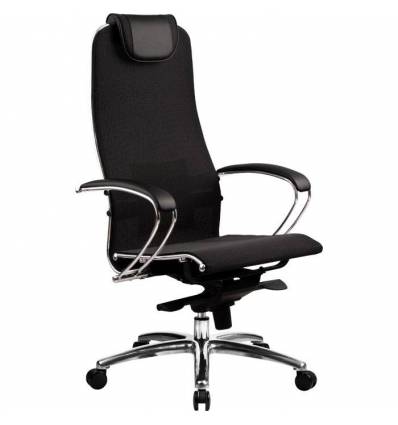 Кресло Samurai S-1.02 Black Plus  для руководителя, сетка, цвет черный