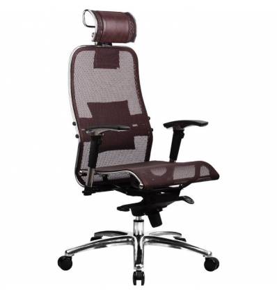 Кресло Samurai S-3.02 Dark Brown для руководителя, сетка, цвет темно-коричневый