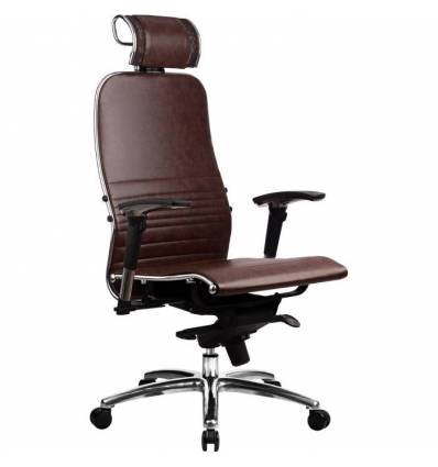 Кресло Samurai K-3.02 Dark Brown для руководителя, кожа, цвет темно-коричневый