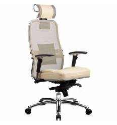 Кресло Samurai SL-3.02 Beige для руководителя, сетка/кожа, цвет бежевый
