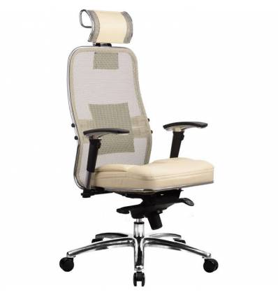 Кресло Samurai SL-3.02 Beige для руководителя, сетка/кожа, цвет бежевый
