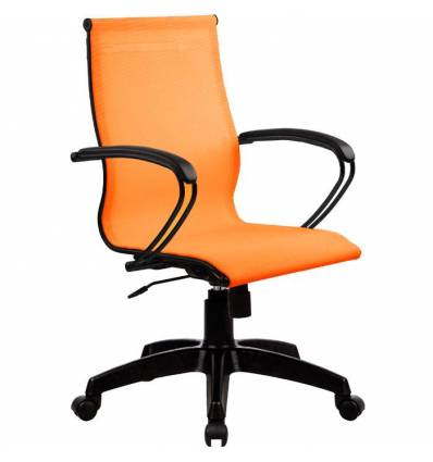 Кресло SkyLine S-2 (B, Pl) оранжевый для руководителя, сетка