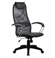 Кресло Metta BK-8 PL темно-серый для руководителя, сетка/ткань (Галакси лайт)