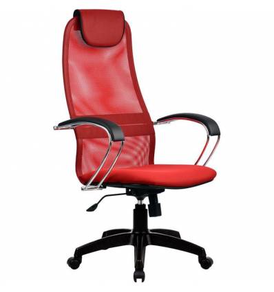Кресло Metta BK-8 PL красный для руководителя, сетка/ткань (Галакси лайт)