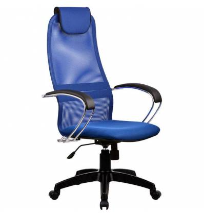 Кресло Metta BK-8 PL синий для руководителя, сетка/ткань (Галакси лайт)
