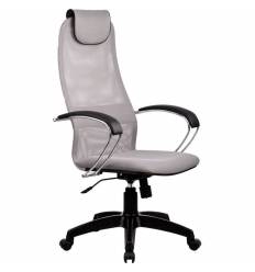 Кресло Metta BK-8 PL светло-серый для руководителя, сетка/ткань (Галакси лайт)