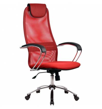 Кресло Metta BK-8 CH красный для руководителя, сетка/ткань (Галакси лайт)