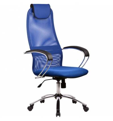 Кресло Metta BK-8 CH синий для руководителя, сетка/ткань (Галакси лайт)