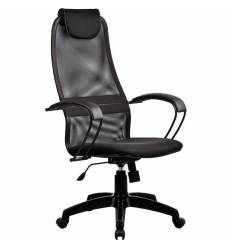 Кресло Metta BP-8 PL черный для руководителя, сетка/ткань (Галакси лайт)
