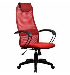 Кресло Metta BP-8 PL красный для руководителя, сетка/ткань (Галакси лайт)